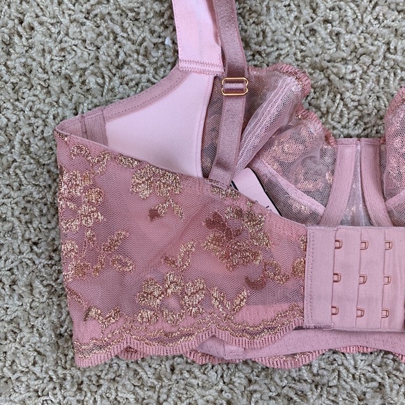 NWT Victoria’s Secret dream angels push up without padding pink lace bra sz 34D - Picture 7 of 9